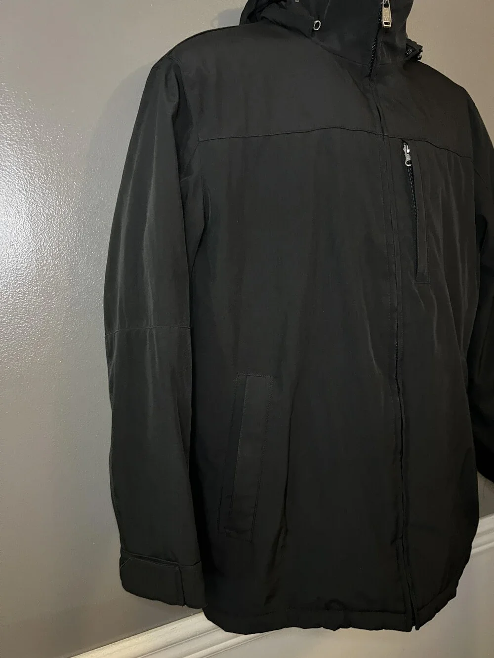 Weatherproof Jacket Mens Medium Black Hooded Insulated Parka Winter Coat